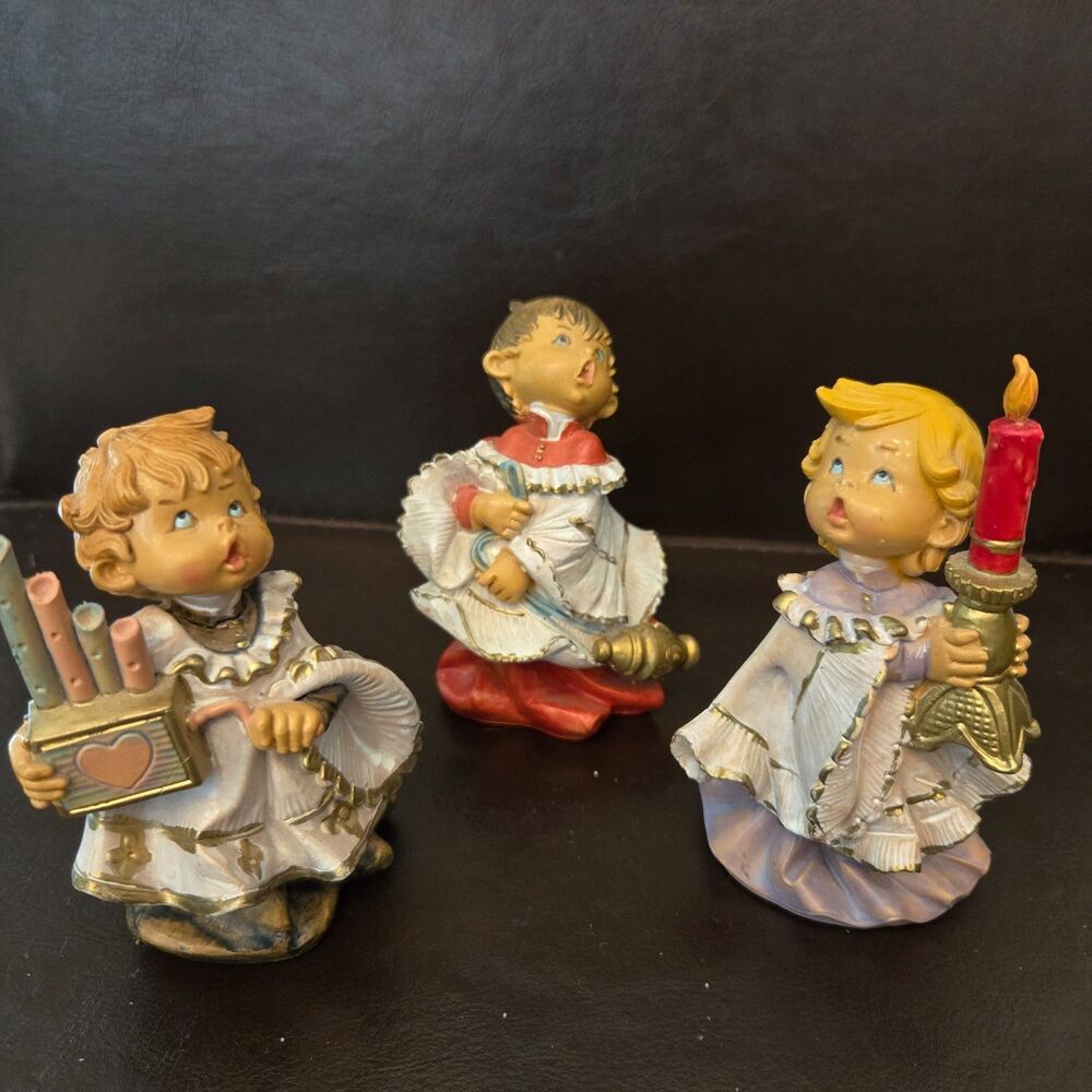 1987 Fontanini Simonetti Italy Altar Choir Boys 4" Figurines Christmas‎ Set of 3